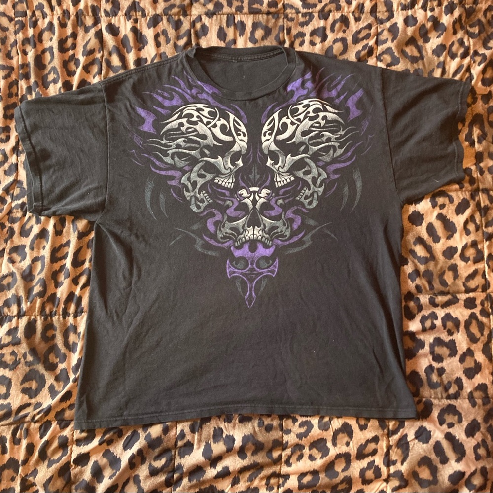 Y2k Affliction style tribal skull design